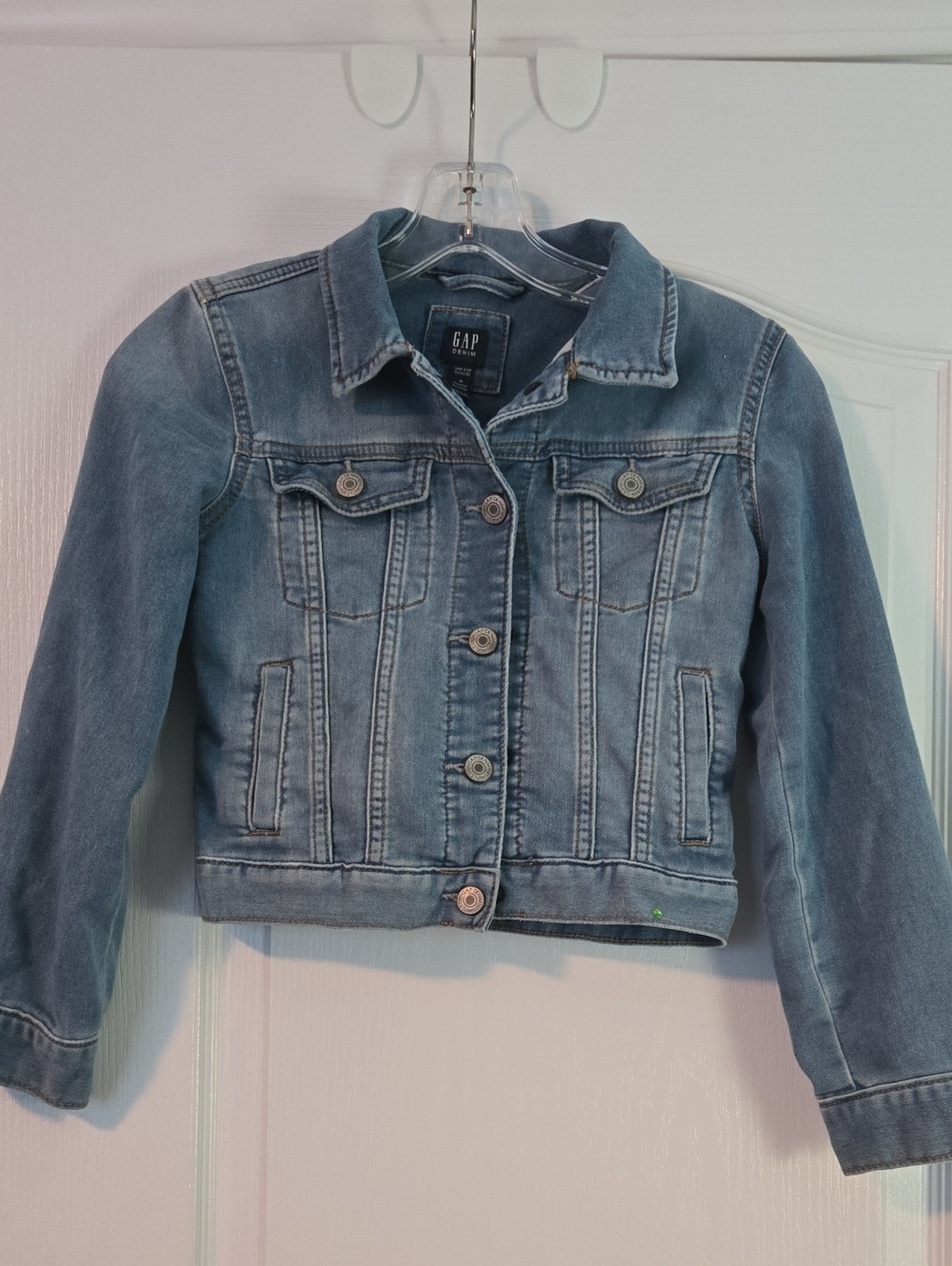 GAP Faded Blue Cropped Denim Jacket